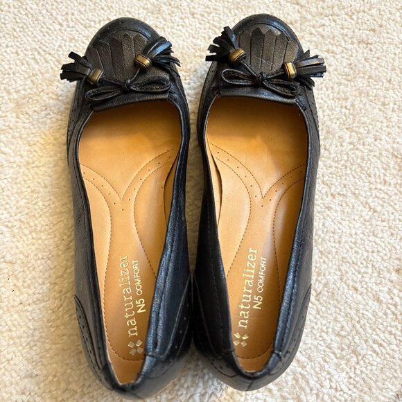 Naturalizer Leather Tassel Loafers Vintage-Classic Comfort Slip-On Heels Sz 5.5 - Picture 3 of 8